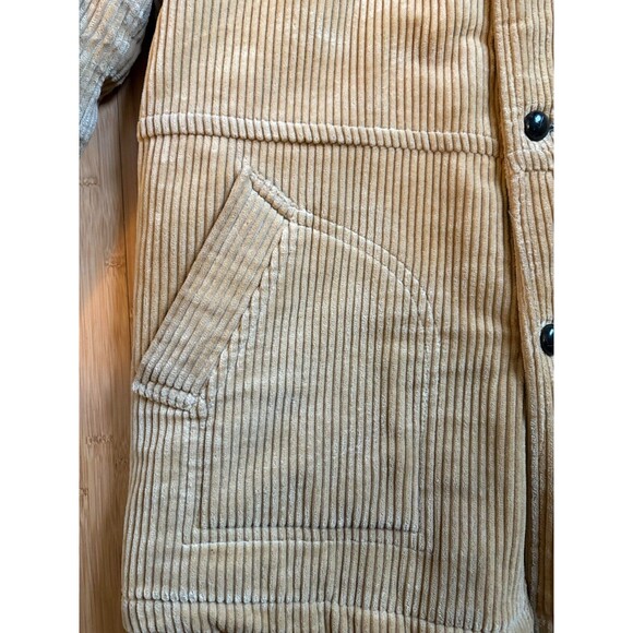 Vintage Cooper Outerwear Jacket Mens Large Tan Corduroy Fur Lined 4 Buttons - Picture 6 of 8